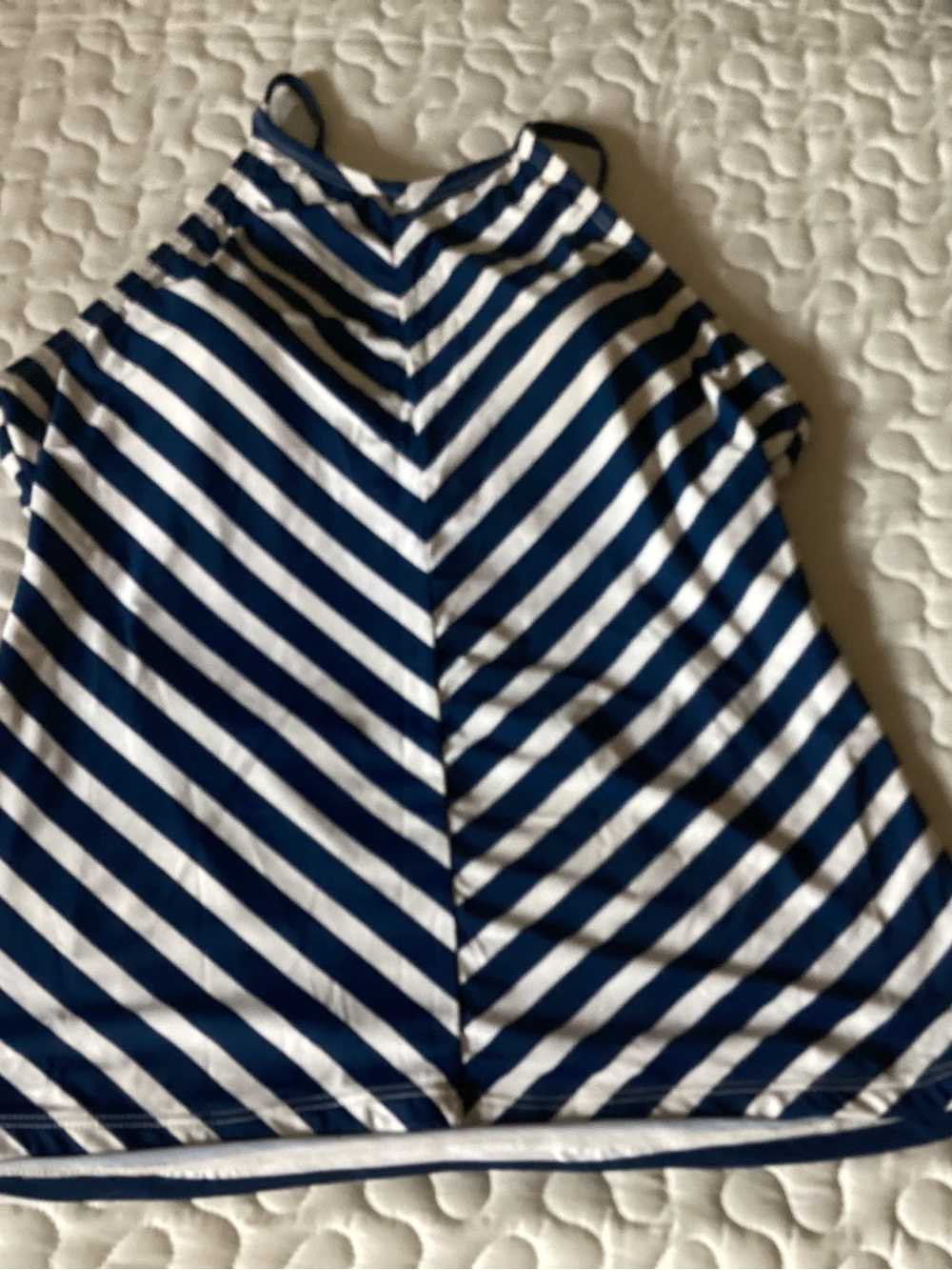 Liz Claiborne Navy and White Striped Swim Tankini